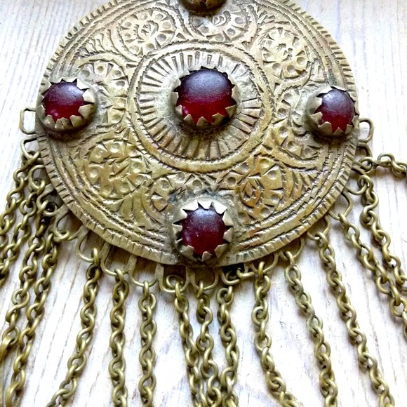 Vintage Boho Afghan pendant! Beautiful quality Turkmen silver or Alpaca silver - Picture 3 of 8